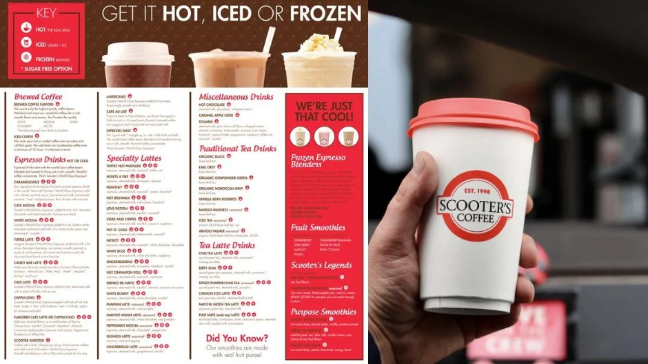 COMPLETE Scooters Coffee Menu with Prices